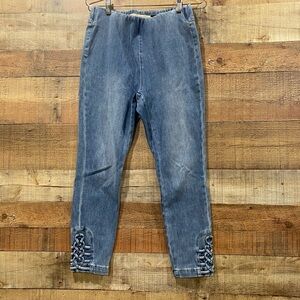 Soft Surroundings Pull On Cropped Light Wash Jeans Size Petite Small